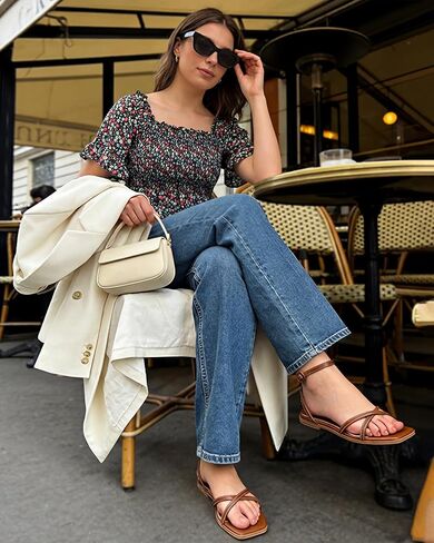 Off The Shoulder Peplum Blouses for Women Dressy Casual Smocked Summer Tops Boho Vacation in Saudi Arabia