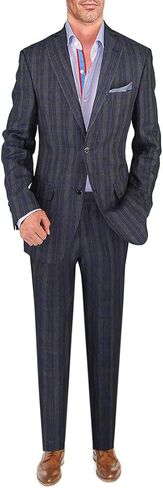 DTI BB Signature Italian Men's 2 Button Linen Suit Modern Fit Jacket Plain Pant in Kuwait