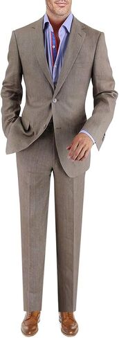 DTI BB Signature Italian Men's 2 Button Linen Suit Modern Fit Jacket Plain Pant in Saudi Arabia