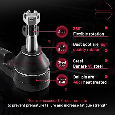 طقم أطراف قضيب ربط BDFHYK 6 قطع متوافق مع Honda Civic 2012-2015، 2*قضيب ربط داخلي EV800906+1*قضيب ربط خارجي ES800912+1*قضيب ربط خارجي ES800913+2*غطاء غبار in Kuwait