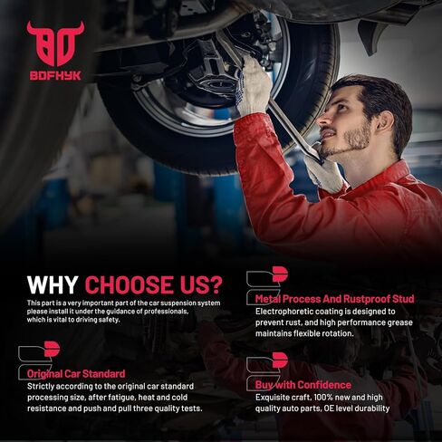 طقم أطراف قضيب ربط BDFHYK 6 قطع متوافق مع Honda Civic 2012-2015، 2*قضيب ربط داخلي EV800906+1*قضيب ربط خارجي ES800912+1*قضيب ربط خارجي ES800913+2*غطاء غبار in Kuwait