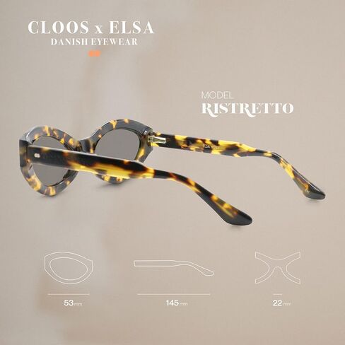 Christopher Cloos - Elsa Collection (Ristretto) - Women's Polarized Scandinavian Designer Sunglasses - High-end Cat Eye Sunglasses for Women - Womens Stylish Retro Sunglasses in Kuwait