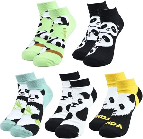 Womens Funny Animal Ankle Socks,5 Pairs Cute Cotton Low Cut Casual Ankle Socks for Teen Girls,Animal Lover Gift in Kuwait