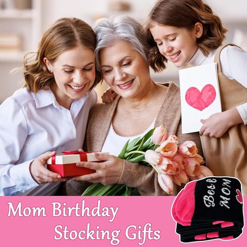 6 أزواج من الجوارب النسائية المرحة، جوارب هدايا عيد الأم، هدايا عيد ميلاد الأم، هدايا مبتكرة للأم، عيد الأم، عيد الميلاد، عيد الحب (وردي وأسود) in Kuwait