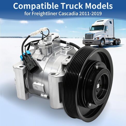 AC Compressor with Clutch Automitive Replacement Air Conditioning Compressor Compatible with Freightliner Cascadia 2011-2019, Replace # 2265771000 A2265771000 CO29043C in Saudi Arabia