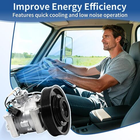 AC Compressor with Clutch Automitive Replacement Air Conditioning Compressor Compatible with Freightliner Cascadia 2011-2019, Replace # 2265771000 A2265771000 CO29043C in Saudi Arabia