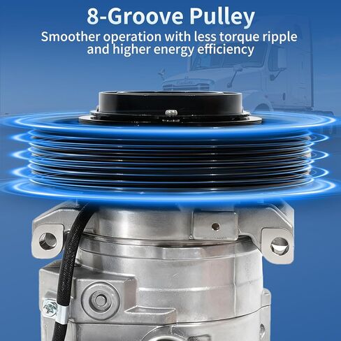 AC Compressor with Clutch Automitive Replacement Air Conditioning Compressor Compatible with Freightliner Cascadia 2011-2019, Replace # 2265771000 A2265771000 CO29043C in Saudi Arabia