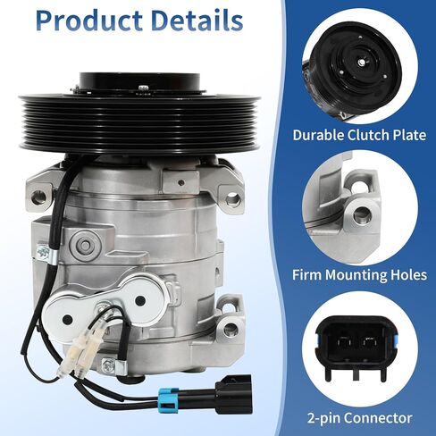 AC Compressor with Clutch Automitive Replacement Air Conditioning Compressor Compatible with Freightliner Cascadia 2011-2019, Replace # 2265771000 A2265771000 CO29043C in Saudi Arabia