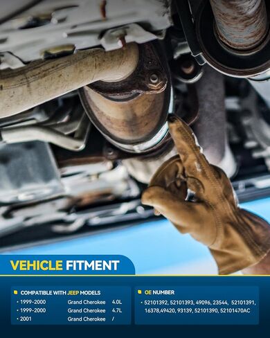 مجموعة المحول الحفاز PHILTOP متوافقة مع Jeep 1999-2000 Grand Cherokee 4.0L، 2001 Grand Cherokee، 1999-2000 Grand Cherokee 4.7L المحول الحفاز لـ 16378 (متوافق مع EPA) in Saudi Arabia