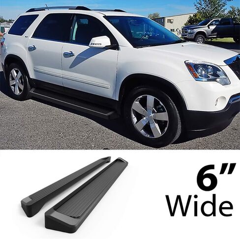 لوحة الجري HD Ridez مقاس 6 بوصات باللون الأسود متوافقة مع Chevy Traverse 2007-2017 وBuick Enclave 2007-2009 (باستثناء Denali) (القضبان الجانبية للخطوات الجانبية) in Saudi Arabia