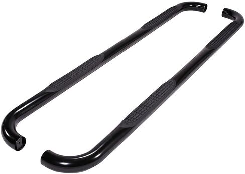 TrailFX Nerf Bar خطوات جانبية تناسب شيفروليه سيلفرادو 1500 Crew Cab 2007-2018 فولاذ مطلي بمسحوق أسود 3 بوصات مستديرة منحنية مجموعة من لوحتي تشغيل لوحة الروك جبل TrailFX A0034B in Saudi Arabia