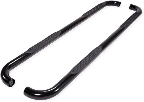 TrailFX Nerf Bar خطوات جانبية تناسب شيفروليه سيلفرادو 1500 Crew Cab 2007-2018 فولاذ مطلي بمسحوق أسود 3 بوصات مستديرة منحنية مجموعة من لوحتي تشغيل لوحة الروك جبل TrailFX A0034B in Saudi Arabia