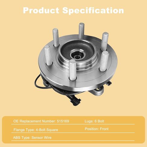 515169 Pair 2 Front Wheel Hub & Bearing Assembly 4WD for 2015 2016 2017 Ford F-150 (6 Lug) in Kuwait