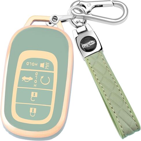 لغطاء مفتاح Honda Key fob مع سلسلة مفاتيح، غطاء غطاء غطاء مفتاح حماية ناعم من مادة TPU متوافق مع 2022 2023 2024 Honda Accord Civic HR-V CR-V Pilot Smart Remote Key Shell (وردي) in Kuwait