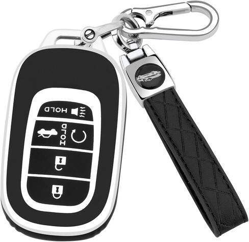لغطاء مفتاح Honda Key fob مع سلسلة مفاتيح، غطاء غطاء غطاء مفتاح حماية ناعم من مادة TPU متوافق مع 2022 2023 2024 Honda Accord Civic HR-V CR-V Pilot Smart Remote Key Shell (وردي) in Kuwait