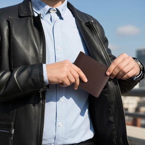 12 قطعة من محافظ جلدية ثنائية الطي للرجال، محفظة رجالية كبيرة للنقش بنفسك، محافظ هدايا مخصصة من جلد البولي يوريثان، مقاس 4.53 × 3.54 بوصة، بني in Kuwait