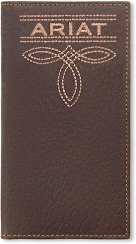 ARIAT Men's Bug Stitch Rodeo Wallet with Embossed Patch in Saudi Arabia