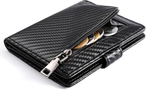 GAEKEAO Vegan Leather Wallet for Men Bifold Slim Men's Wallets with Zipper Change Pocket Card Holder RFID Blocking Purse in Kuwait