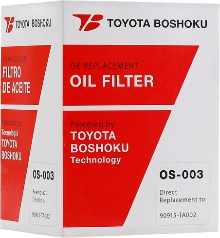 فلتر زيت Toyota Boshoku (TB)، تم تصميمه كبديل مباشر لـ 90915-TA002 يناسب 2002-2009 Toyota Camry 2.4L GAS؛ 2006-2008 راف 4; 2008-2015 سليل xB ; 2005-2010 ح in Kuwait