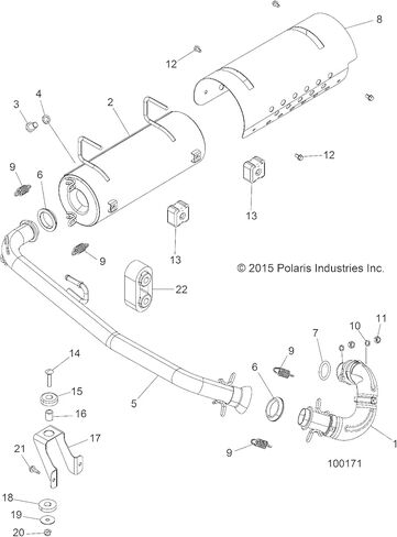 درع عادم كاتم الصوت Polaris ATV، قطعة OEM الأصلية 5257792، الكمية 1 in Saudi Arabia