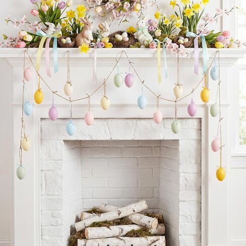Sotiff 18 Pcs Colored Pastel Easter Eggs Ornaments Spring Hanger Easter Decorations Tree Ornaments Decorative Shatterproof Hanging Egg Decorations Spring Party Decor in Saudi Arabia