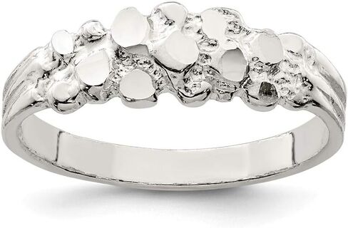 Solid 925 Sterling Silver Nugget Ring Band in Kuwait