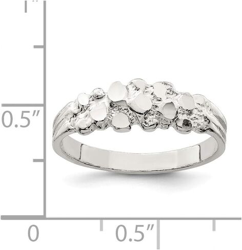 Solid 925 Sterling Silver Nugget Ring Band in Kuwait