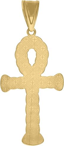 قلادة دينية ملتوية من الذهب بدرجتين من اللون عيار 10 قيراط للرجال من Ankh Cross in Saudi Arabia