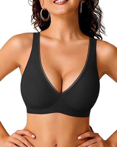 حمالات صدر جيلي من Fapreit للنساء حمالة صدر لاسلكية عميقة على شكل حرف V مريحة بدون أسلاك داعمة حمالة صدر بدون خياطة in Kuwait
