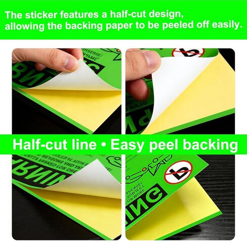 ملصقات تحذيرية لوقوف السيارات غير القانوني - إشعارات انتهاك مواقف السيارات باللون الأخضر النابض بالحياة - لاصق الصقها وانسىها - 50 قطعة من ملصقات انتهاك مواقف السيارات الخاصة لنوافذ السيارات - مقاس 5.5 × 7.5 بوصة. in Kuwait