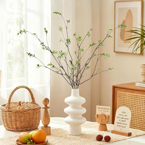 4 قطع من فروع اللبخ الاصطناعي من شيريكا، سيقان الأوكالبتوس الصناعية 47.2 سم للمزهرية، نباتات خضراء وهمية في الداخل، أغصان وفروع ذات ملمس حقيقي لحشو المزهريات، ديكور المنزل، زخرفة القطع المركزية (أخضر) in Kuwait