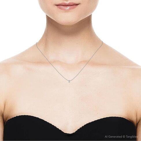 P3 POMPEII3 Pompeii 1/2Ct TW Diamond Solitaire Necklace Studs Set 14K White Gold Lab Grown (G-H,VS2-SI1) in Saudi Arabia