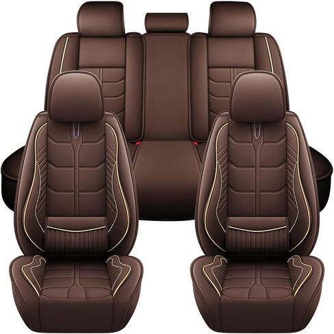 Car Seat Cover for Jaguar S-Type 2000-2008 Full Coverage with Self-Lumbar Nappa Leather Car Seat Cover,Fashion Waterproof Easy to Install,Auto Interior Accessories.Deluxe Beige in Saudi Arabia