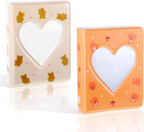 قطعتان من ألبوم Photocard Binder، ألبوم صور صغير مقاس 3.2 بوصة مع 36 جيبًا، حامل كتب لبطاقات الصور المجوفة على شكل قلب الحب للصور وبطاقات الصور الفوتوغرافية in Saudi Arabia