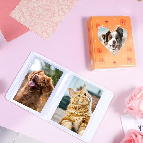 قطعتان من ألبوم Photocard Binder، ألبوم صور صغير مقاس 3.2 بوصة مع 36 جيبًا، حامل كتب لبطاقات الصور المجوفة على شكل قلب الحب للصور وبطاقات الصور الفوتوغرافية in Saudi Arabia