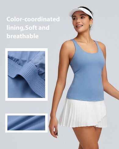 RUNNING GIRL Womens Workout Tank Tops with Built in Bra,Crisscross Back Padded Athletic Compression Shirts Yoga Tops in Saudi Arabia
