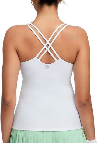 RUNNING GIRL Womens Workout Tank Tops with Built in Bra,Crisscross Back Padded Athletic Compression Shirts Yoga Tops in Saudi Arabia