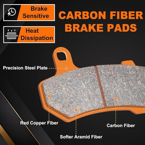 Front and Rear Carbon Fiber Brake Brake Pads Compatible with for Fit for Suzuki Hayabusa 1300 GSX1300R GSX 1300 R 2013 2014 2015 2016 2017 2018 2019 2020 2021 2022 2023 2024 FA447F FA419R in Saudi Arabia