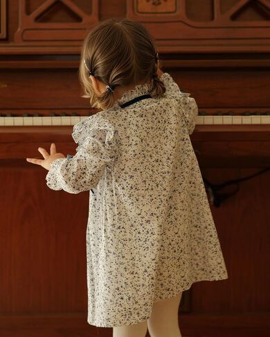 Toddler Baby Girl’s Floral Smocked Dresses | Long Sleeve Ruffle Vintage Dress with Bow in Saudi Arabia