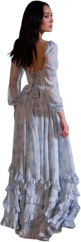 MRHUSH Junior Bridesmaid Dresses Long Sleeve Chiffon Ruffle Flower Girl Dress for Wedding Corset Girls Formal Dress with Slit in Saudi Arabia