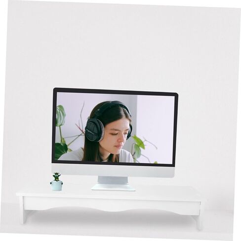 DOITOOL Computer Monitor Heightened Stand White Desktop Base Bracket Thickened Board Screen Shelf for Office and Student Use Ergonomic Neck Relief in Kuwait