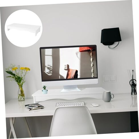 DOITOOL Computer Monitor Heightened Stand White Desktop Base Bracket Thickened Board Screen Shelf for Office and Student Use Ergonomic Neck Relief in Kuwait