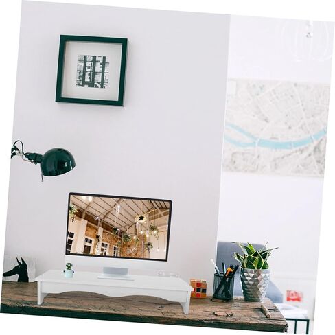 DOITOOL Computer Monitor Heightened Stand White Desktop Base Bracket Thickened Board Screen Shelf for Office and Student Use Ergonomic Neck Relief in Kuwait