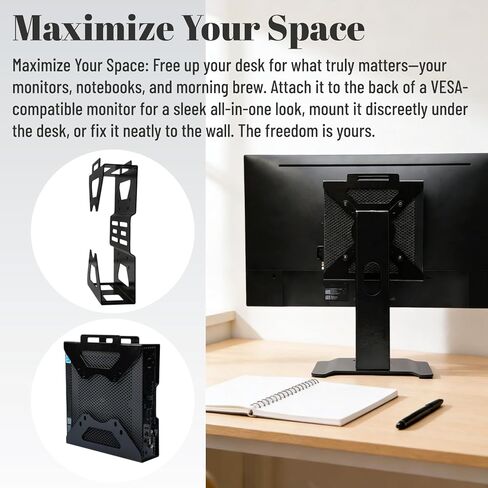 OptiPlex Micro Form Factor Mount – Universal VESA Wall Mount, Under Desk Mount & Monitor Stand for Dell MFF 7050 7080 5070 7020 3000 7060 7090 7010 3050 3060 3040 9020 & More in Saudi Arabia