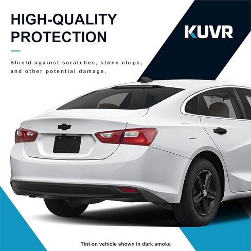 Pre-Cut Rear Emblem Tint Compatible with Chevrolet Malibu 2019-2025 | Precision Cut Stretchable PPF Vinyl Overlay Cover Wrap Dark Smoke (Pack of 2) in Saudi Arabia