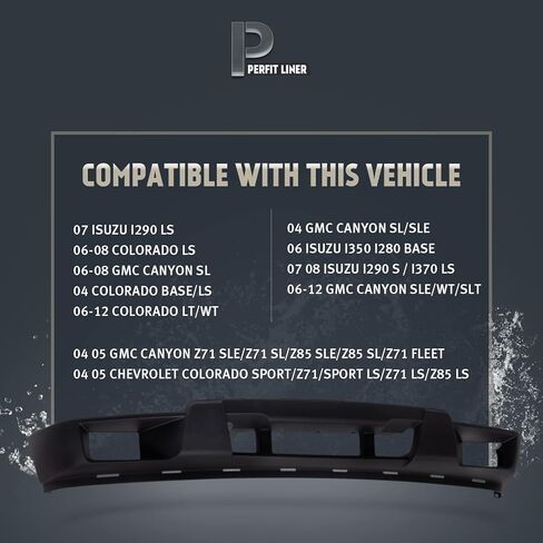 Perfit Liner New Front Bumper Cover Lower Valance Apron Dark Gray With Fog Light Hole Compatible For 2004-2012 Chevrolet Colorado GMC Canyon Isuzu 12335805 GM1000722 in Saudi Arabia