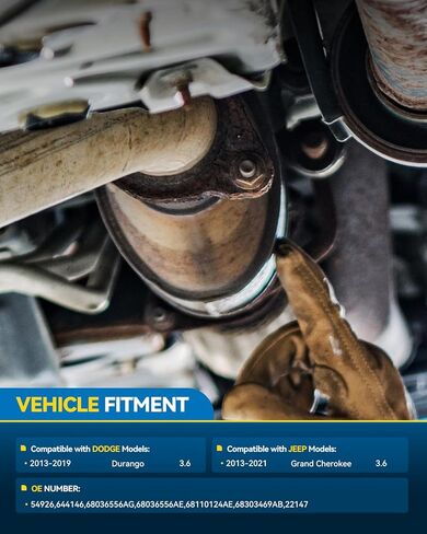 مجموعة المحول الحفاز الأيسر من PHILTOP متوافقة مع 2013-2021 Grand Cherokee 3.6L، 2013-2019 Durango 3.6L استبدال المحول الحفاز من الفولاذ المقاوم للصدأ #54926، 644146، 20467 (متوافق مع وكالة حماية البيئة) in Saudi Arabia