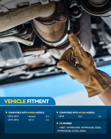 PHILTOP High Flow Front Catalytic Converter Kit Direct-Fit 16827, 641565, 41228 Compatible with Honda, Acura 2013-2017 Accord 2.4L, 2015-2016 CR-V 2.4L, 2018 TLX 2.4L, with O2 Port, EPA Compliant in Saudi Arabia