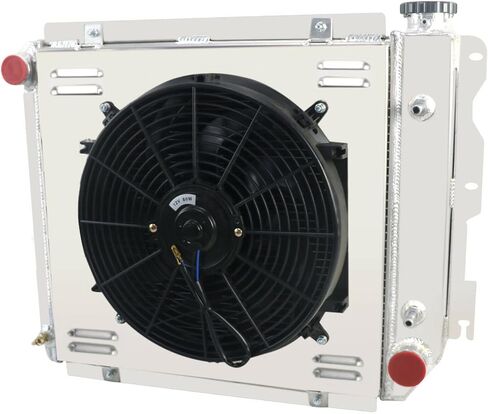 ALLOYWORKS 3 Row Aluminum Radiator + Shroud Fan + Relay for Jeep Wrangler TJ YJ CHEVY V8 Conversion (w/FAN SROUD) in Saudi Arabia