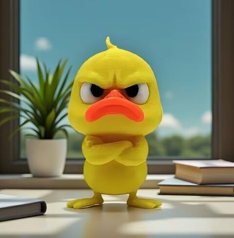 1Pack Funny Duck Figurines, Angry or Love Duck Desktop Ornaments for Office, Home, Dorm & Bathroom Decor (Yellow-Casual-Duck) in Saudi Arabia